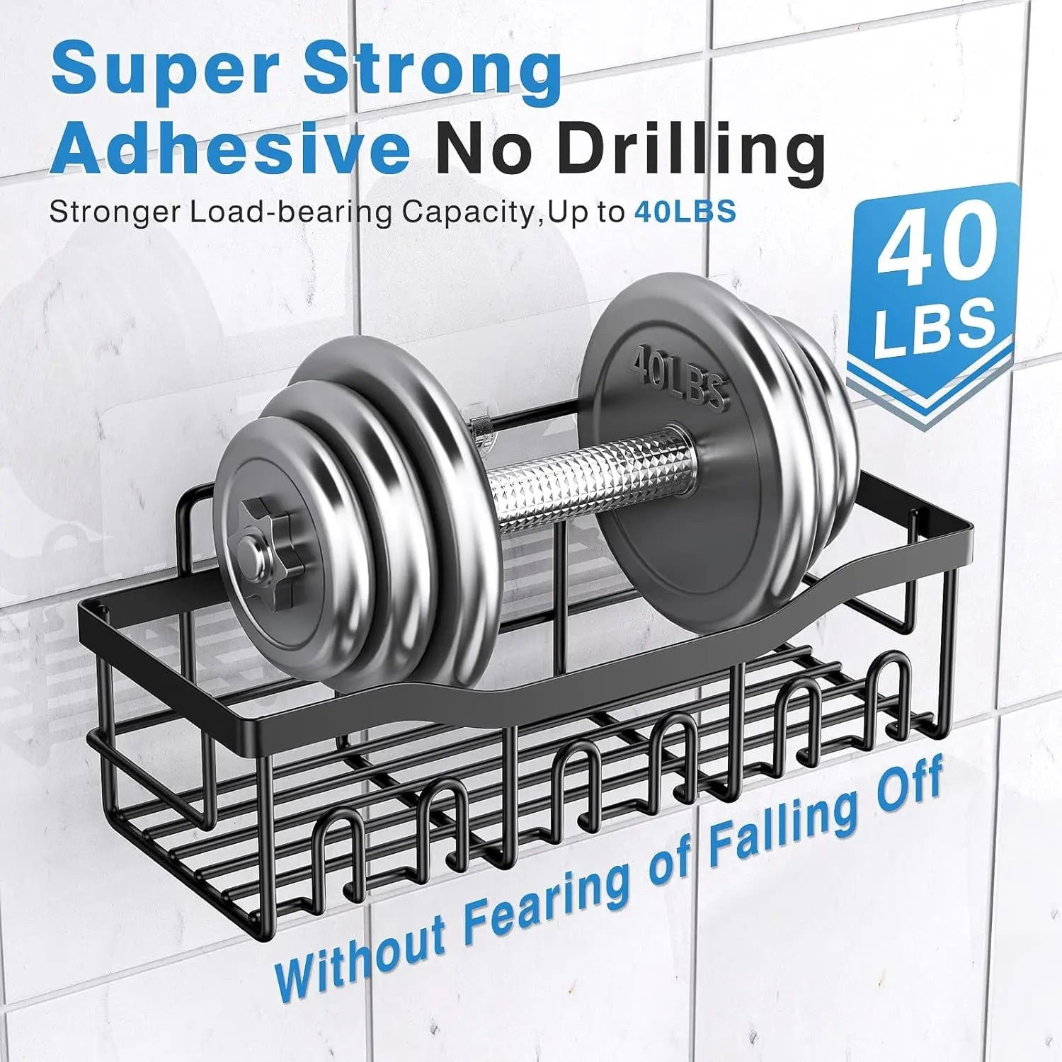 KineticWay™ Ultra-Strong 5-Piece Adhesive Shower Caddy Set – Rustproof Stainless Steel, No-Drill Organization for Bathroom & Kitchen My Store